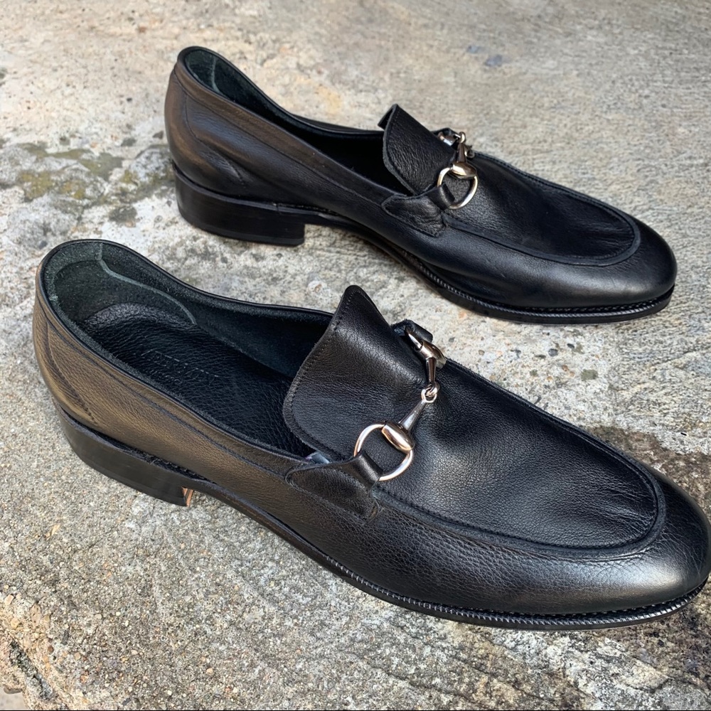 Meermin Mallorca Black Leather Horsebit Loafers - Picture 3 of 10
